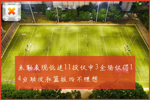 米勒表现低迷11投仅中3全场仅得14分助攻和篮板均不理想