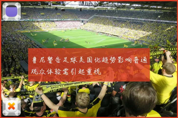 鲁尼警告足球美国化趋势影响普通观众体验需引起重视